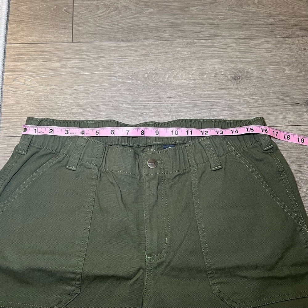 NWT Carhartt Women’s Rugged Flex Canvas Work Short Relaxed Fit Basil - Picture 15 of 15